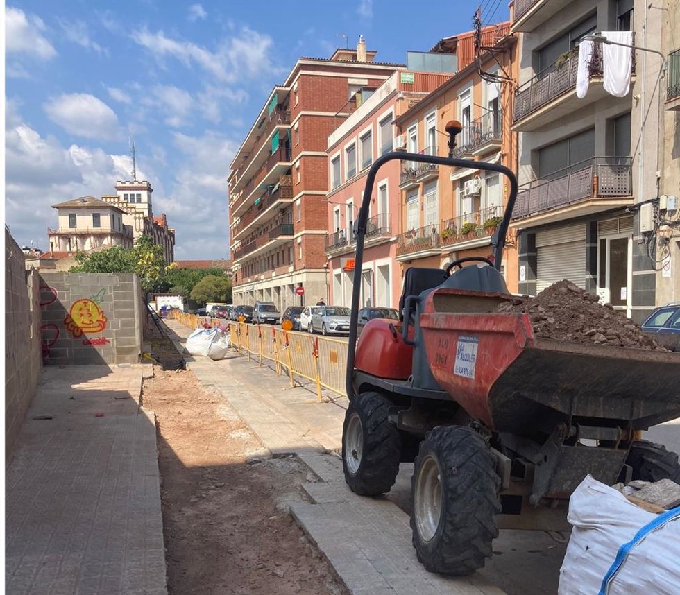 Obras de Endesa en Manresa (Barcelona).