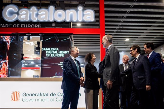 El Rei a l'estand de Catalunya de l'MWC