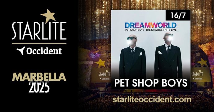 El dúo británico Pet Shop Boys actuará en el festival Starlite Occident de Marbella el 16 de julio.