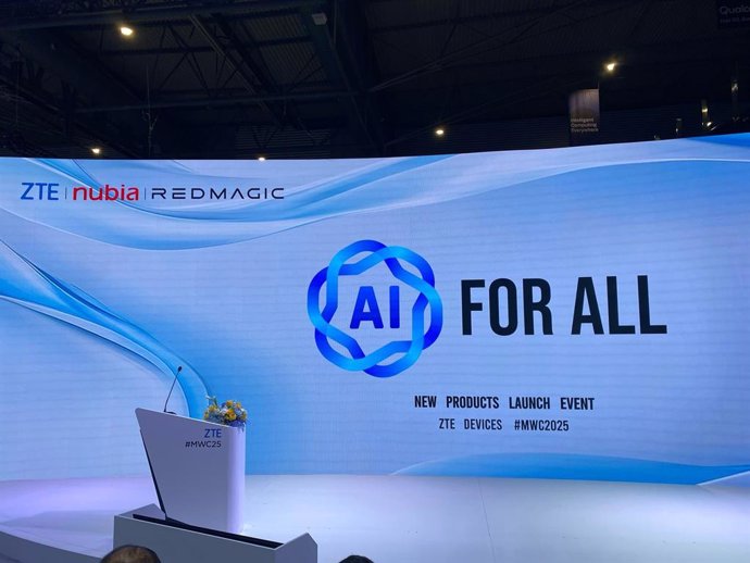 Apresentação da ZTE no Mobile World Congress 2025.