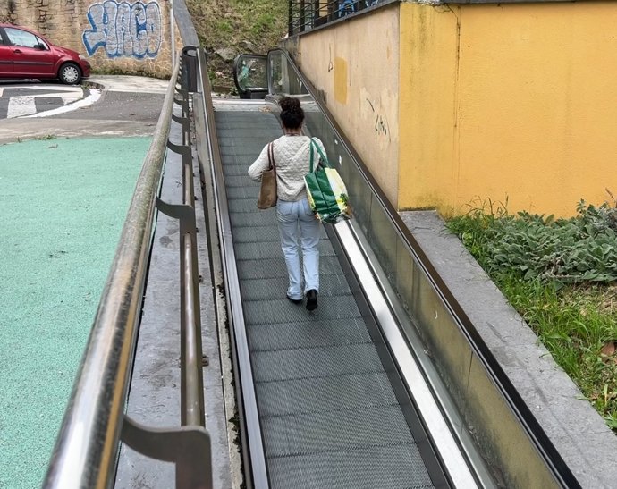 Las escaleras mecánicas de San Roque en San Sebastián