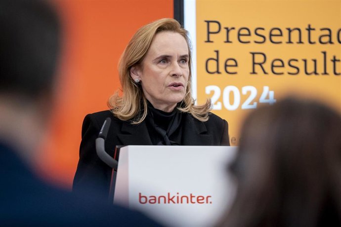 Archivo - La consejera delegada de Bankinter, Gloria Ortiz, presenta los resultados de la entidad en el ejercicio de 2024, en la sede central de Bankinter, a 23 de enero de 2025, en Madrid (España). 