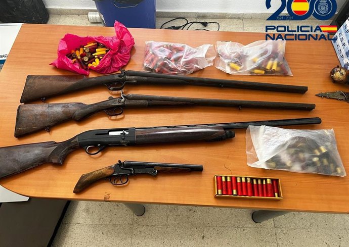 Armas y cartuchos intervenidas.
