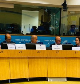 El director técnico de Impulsa Balears, Antoni Riera, en el pleno de la Comité Económico y Social Europeo.