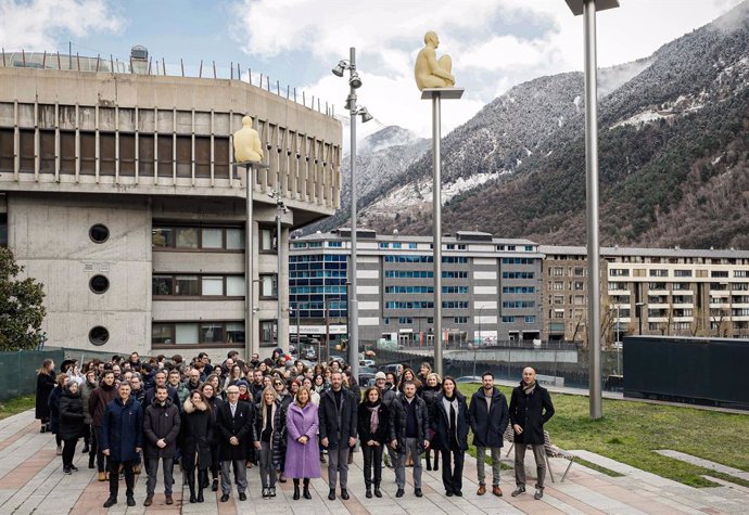 Concentració dels membres del Govern andorrà amb motiu del 8M l'any passat