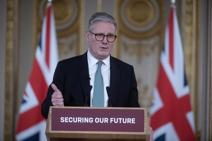 02 March 2025, United Kingdom, London: UK Prime Minister Sir Keir Starmer speaks during a press conference after the European leaders' summit on the situation in Ukraine at Lancaster House. Photo: Julian Simmonds/PA Wire/dpa