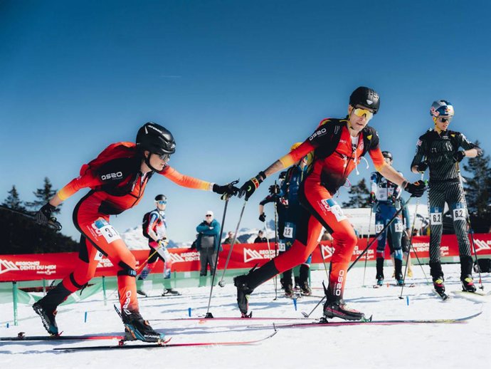 Ana Alonso i Oriol Cardona en el Mundial d'esquí de muntanya de Suïssa 2025