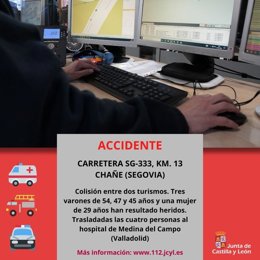 Gráfico elaborado por el 112 con datos del accidente en Chañe