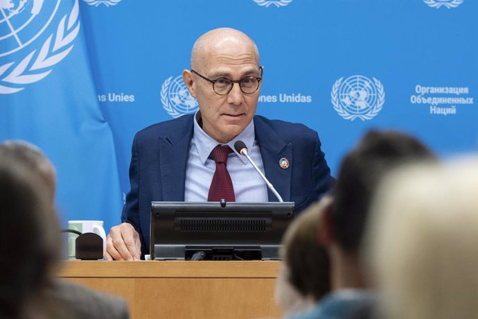 Archivo - October 17, 2024, New York, New York, United States: UN High Commissioner for Human Rights Volker Turk brief media on world conflicts and how they affect human rights in those locations at UN Headquarters in New York on October 17, 2024