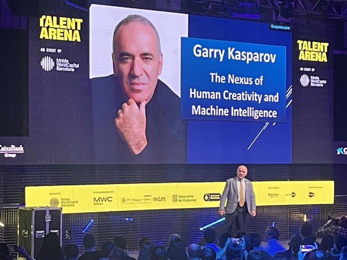 El exjugador de ajedrez Garry Kasparov, en el Talent Arena del MWC