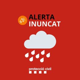 Archivo - Aviso de activación de la alerta Inuncat en Catalunya.