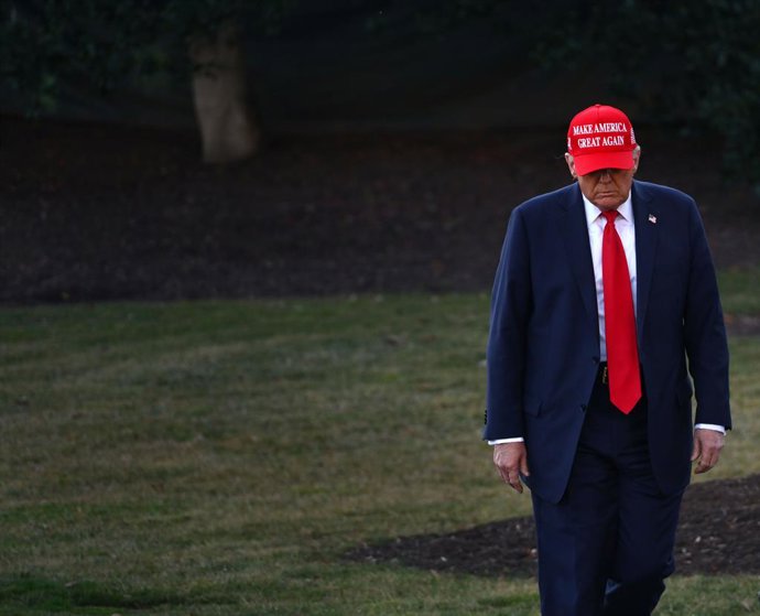 March 1, 2025, USA: U.S. President Donald Trump addresses the media as he departs the White House for Mar-a-Lago after a meeting with Ukrainian President Volodymyr Zelenskyy to sign a rare mineral rights agreement devolved into heated words in Washington 