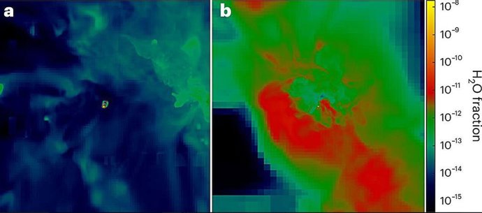 Vapor de agua en halos primordiales