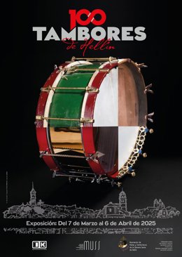 Cartel de la exposición '100 tambores en Hellín'.