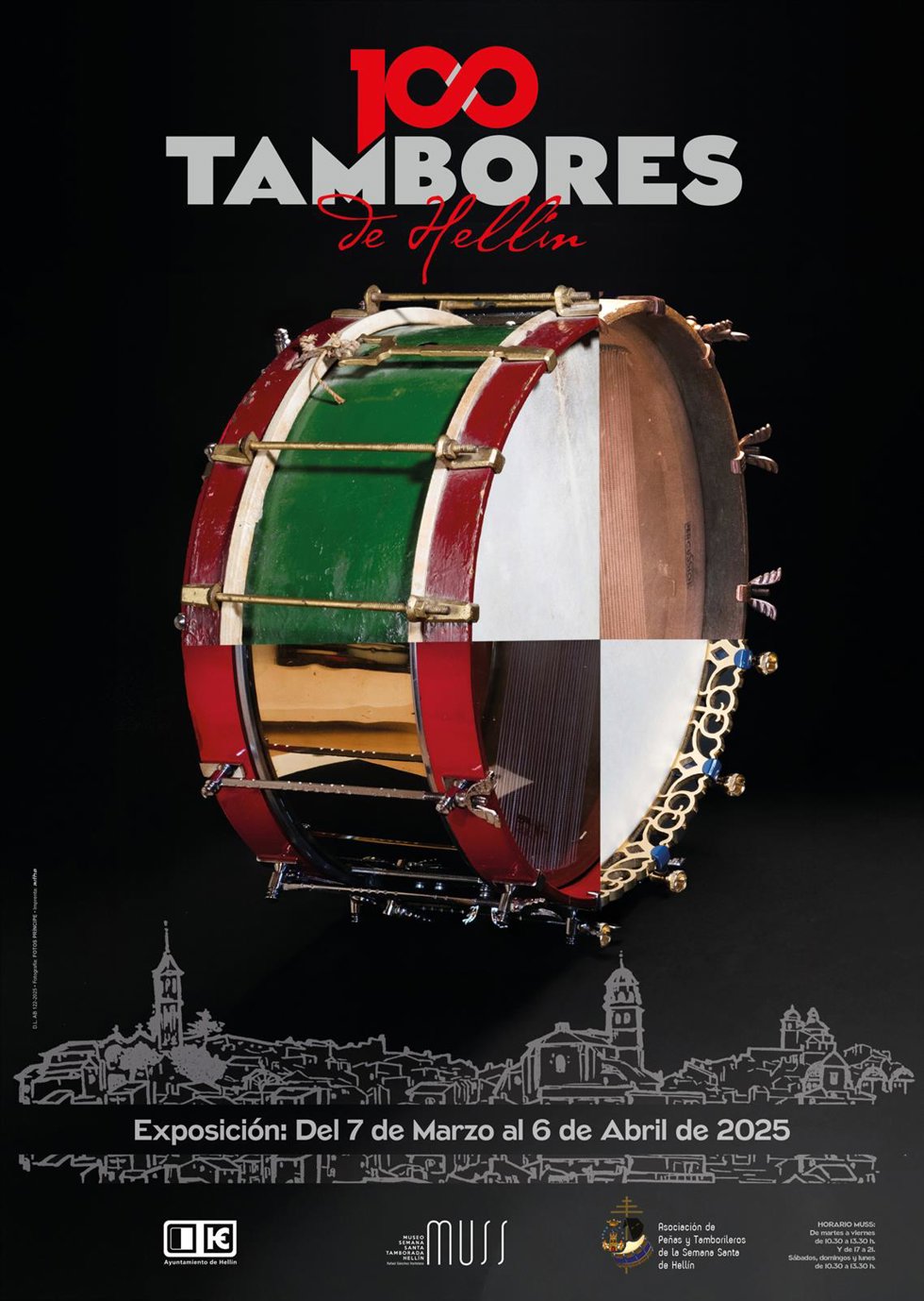 Cartel de la exposición '100 tambores en Hellín'.