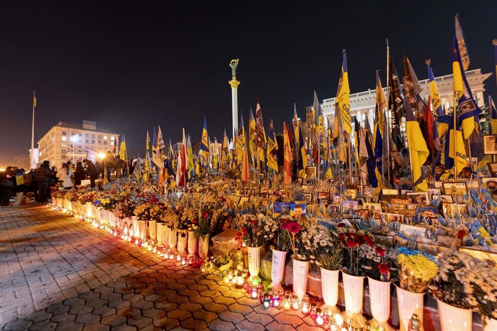Homenajes en Kiev por el tercer aniversario de la invasión rusa en Ucrania
