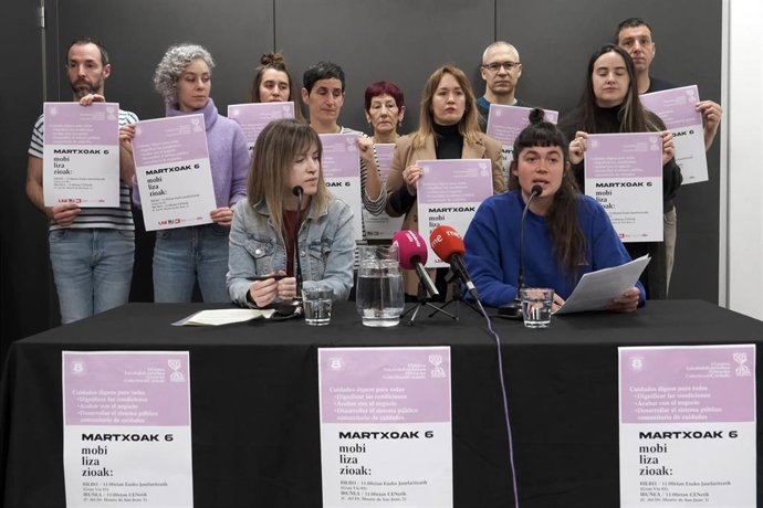 Los sindicatos LAB, Steilas, ESK, EHNE, Etxalde e Hiru han convocado una manifestaciones para este jueves, 6 de marzo, en Pamplona con el fin de reivindicar un "sistema público de cuidados".
