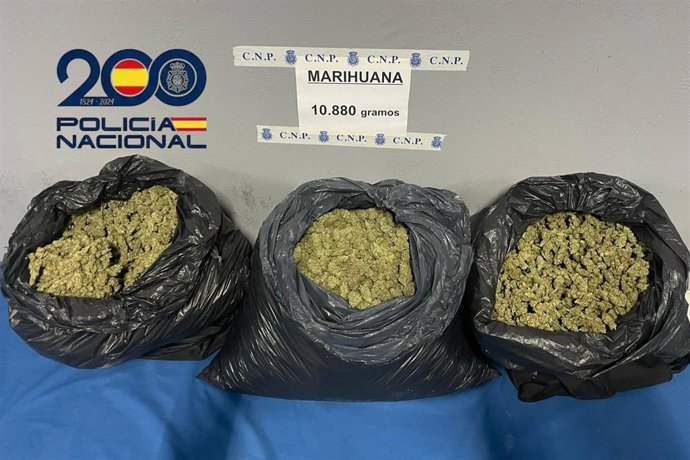 Marihuana intervenida en Jerez dispuesta ya para su venta.
