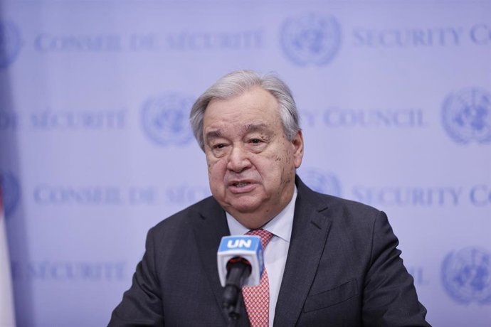 El secretario general de Naciones Unidas, António Guterres, durante una rueda de prensa en Nueva York, Estados Unidos (archivo)