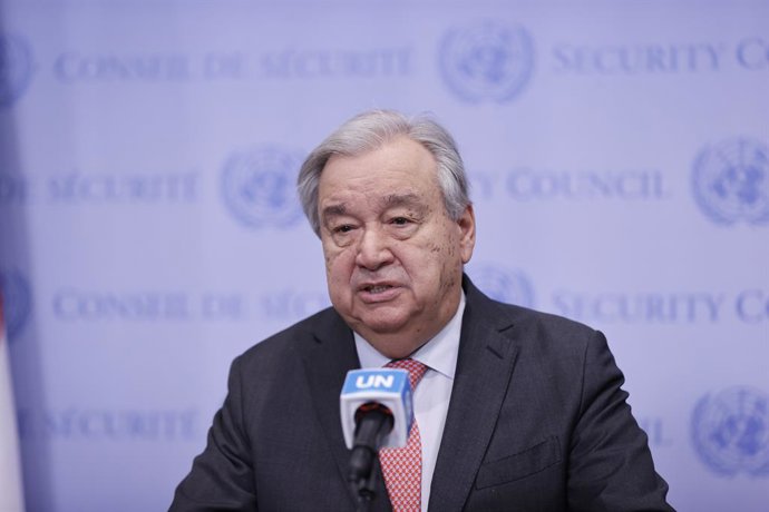 Secretário-geral da ONU, António Guterres, durante coletiva de imprensa em Nova York, Estados Unidos (arquivo).