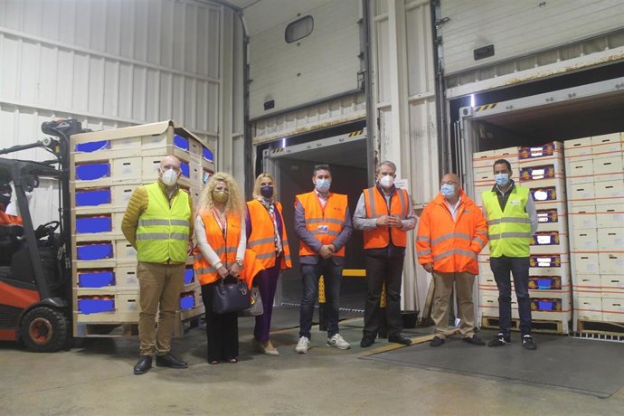 Imagen del envío-piloto realizado en 2021, por CGC, de naranjas españolas a la India