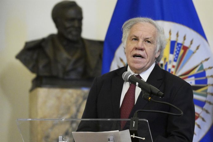 18 de fevereiro de 2025, Washington, D.C., Estados Unidos: O Secretário da Organização dos Estados Americanos (OEA), Gn Luis Almagro, fará comentários sobre 'Cidades Resilientes: Desafios e oportunidades na América Latina", na Sala das Américas/OEA em Was