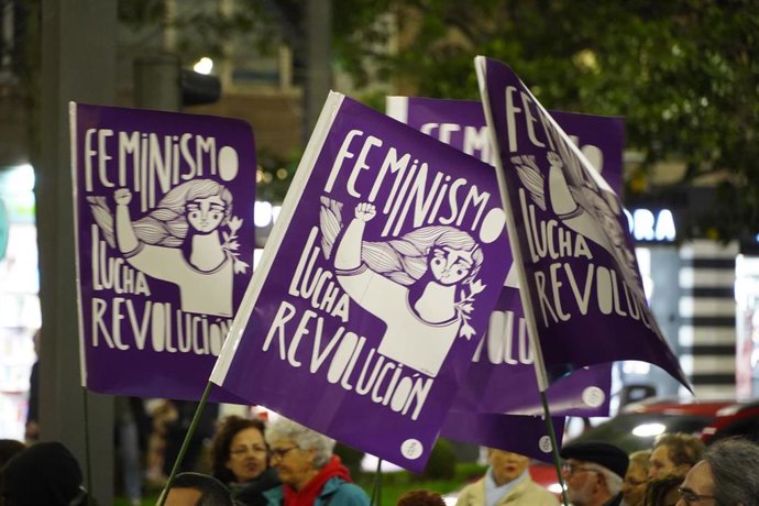 Archivo - Una manifestación con motivo del 8M, Día Internacional de la Mujer.