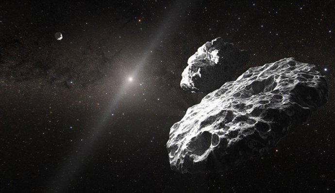 Este concepto artístico representa uno de los posibles escenarios para el sistema 148780 Altjira en el Cinturón de Kuiper del sistema solar.