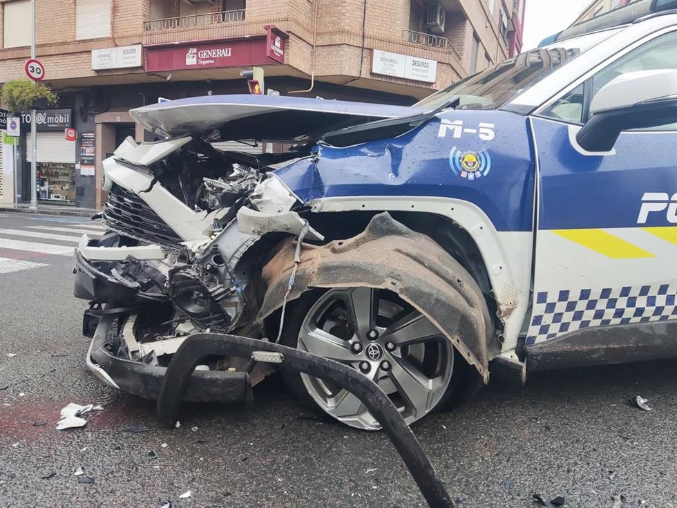Estado en el que quedó el vehículo policial