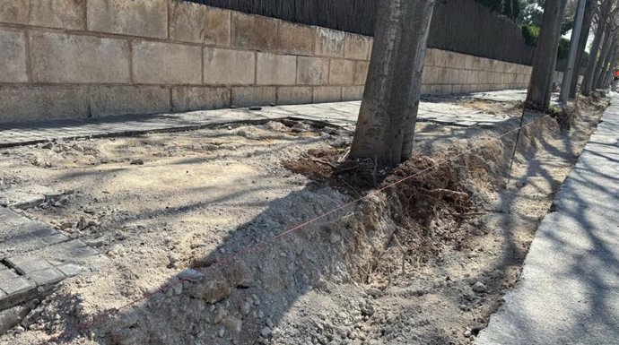 Archivo - Obras realizadas en la zona de Son Rapinya, en una foto de archivo.