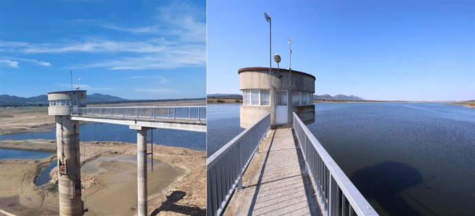 El embalse de Sierra Boyera, antes y después.