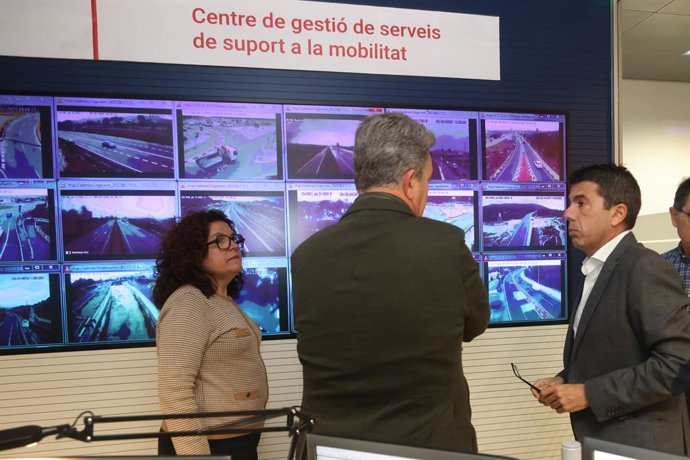 Mazón en el Centre de Gestió de Servicis de Mobilitat