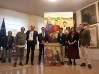 Una 'familia cofrade' protagoniza el lienzo anunciador de la Semana Santa logroñesa, firmado por Luis Burgos