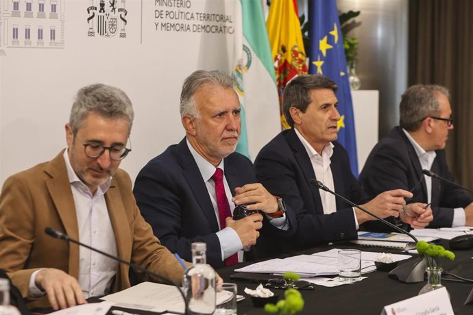 El ministro de Política Territorial y Memoria Democrática del Gobierno de España, Ángel Víctor Torres, durante la reunión de la Comisión Interministerial de la Administración Periférica del Estado en Córdoba.
