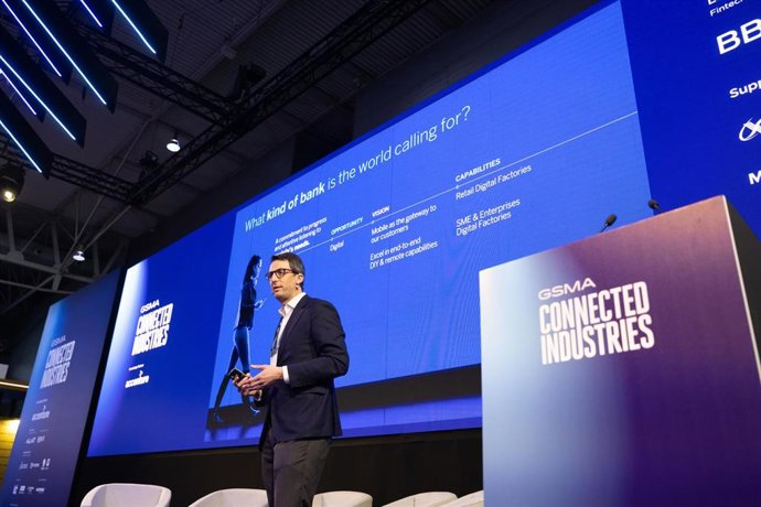 El responsable de Datos para Empresas y Sostenibilidad de BBVA, Álvaro Martín, en el MWC