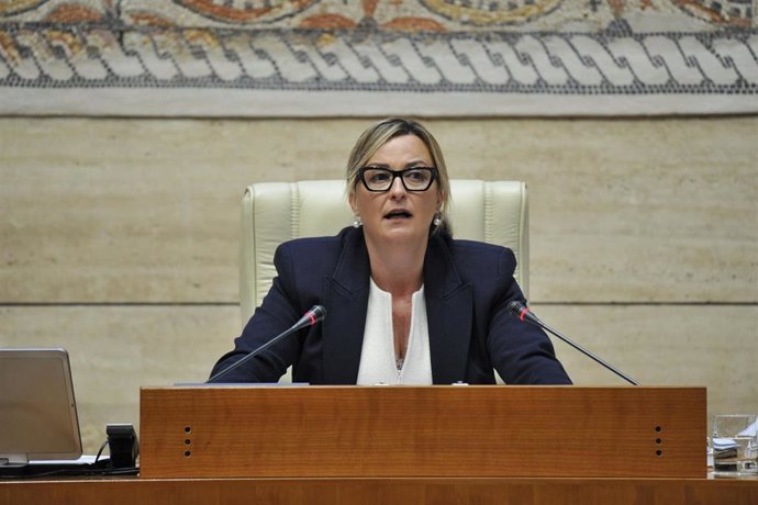 La presidenta de la Asamblea, Blanca Martín, en el pleno del pasado jueves.