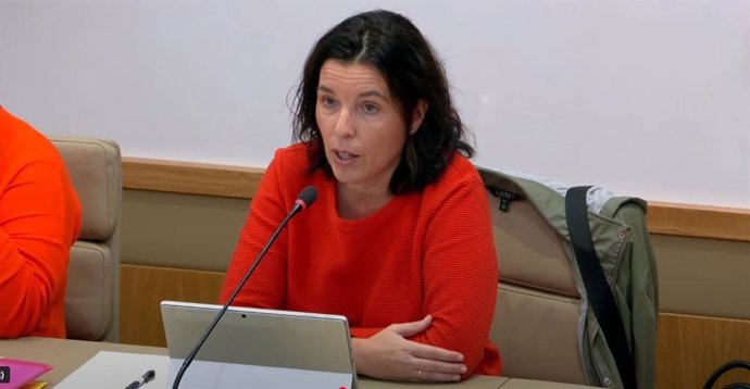 La diputada del PP Cristina Gil interviene en la Comisión de Asuntos Institucionales y Generales del Parlament.