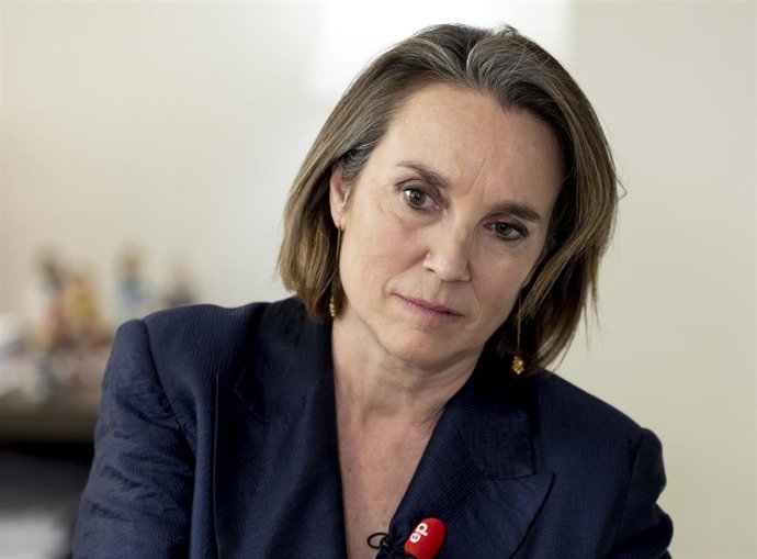 Archivo - La secretaria general del PP, Cuca Gamarra, durante una entrevista para Europa Press