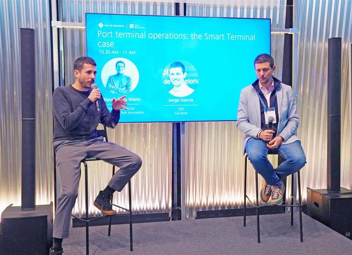 El director técnico de la Fundació BCN Port Innovation, Miquel de la Mano, y el ceo de Goclever, Jorge García