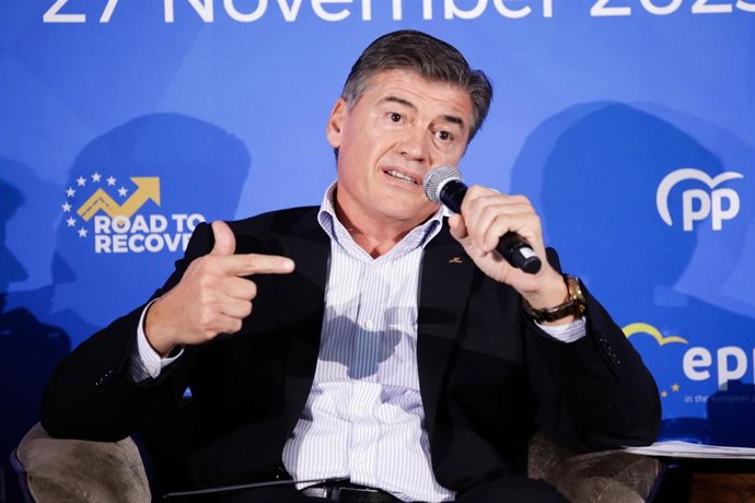 Archivo - El presidente de Pimec, Antoni Cañete, en la jornada europea organizada por el PP en Barcelona