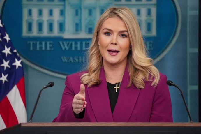 Archivo - 28 January 2025, US, Washington: White House Press Secretary Karoline Leavitt speaks at her first press briefing of the Trump administration. Photo: Andrew Leyden/ZUMA Press Wire/dpa