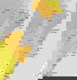 Aemet declara aviso naranja en el Noroeste, Guadalentín, Lorca y Águilas
