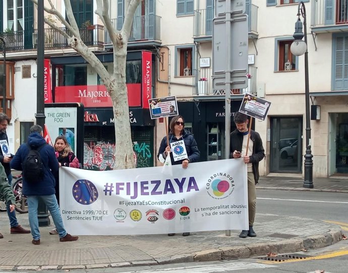 Protesta en Palma de la Coordinadora de Temporales de Baleares