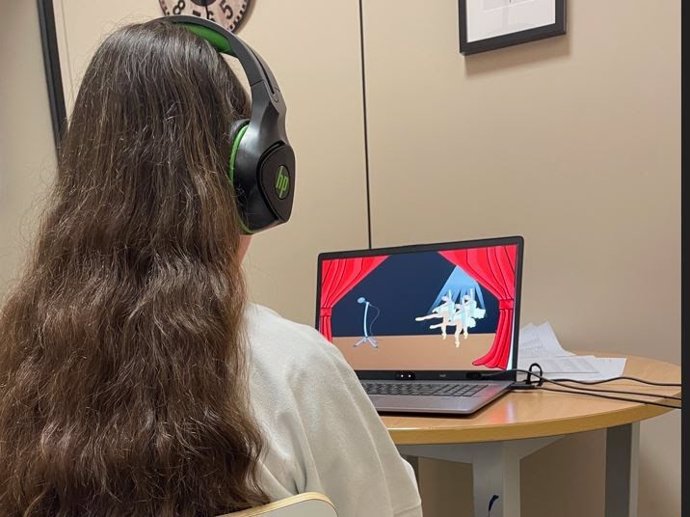 Imatge d'una de les proves d''eyetracking' de la recerca