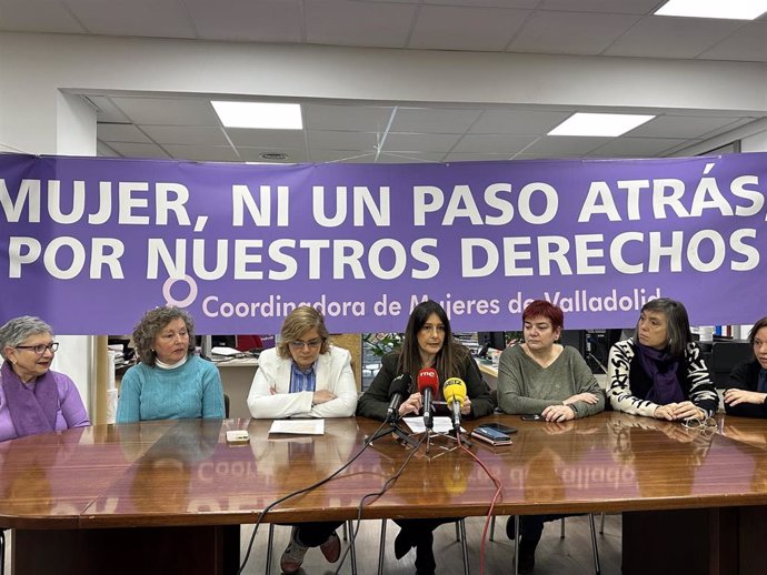 La Coordinadora de Mujeres de Valladolid en la presentación de la manifestación que han convocado por el 8M.