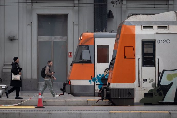 Imatge de recirs de dos trens de Rodalies