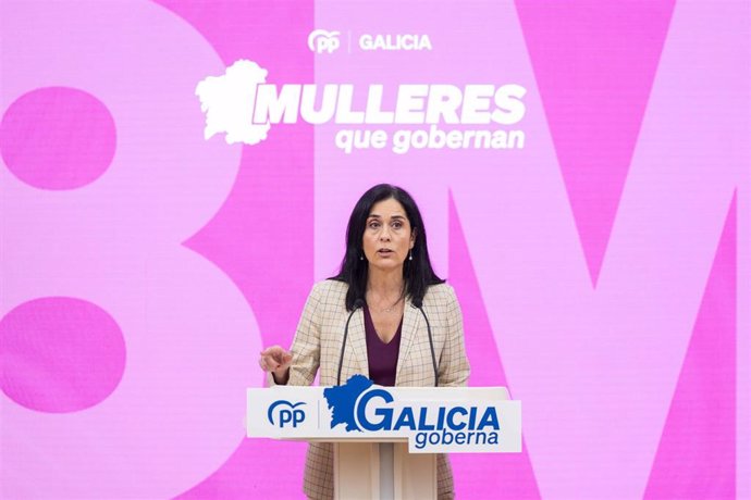 La secretaria general del PPdeG, Paula Prado, en rueda de prensa.