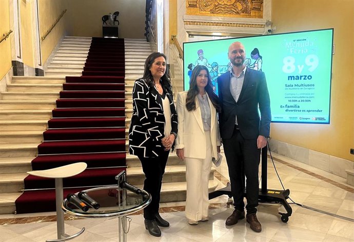 Presentación de 'Menuda Feria', en la sede central de Caja Rural de Aragón.