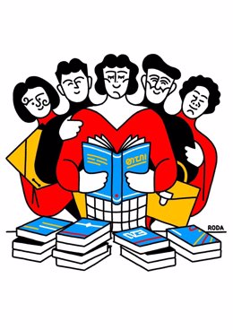 La imagen gráfica titulada 'Libres', del ilustrador José Antonio Roda, ganadora del Concurso de Ilustración LIBER 2025, convirtiéndose en el diseño que llevará el cartel de la próxima edición de la Feria Internacional del Libro