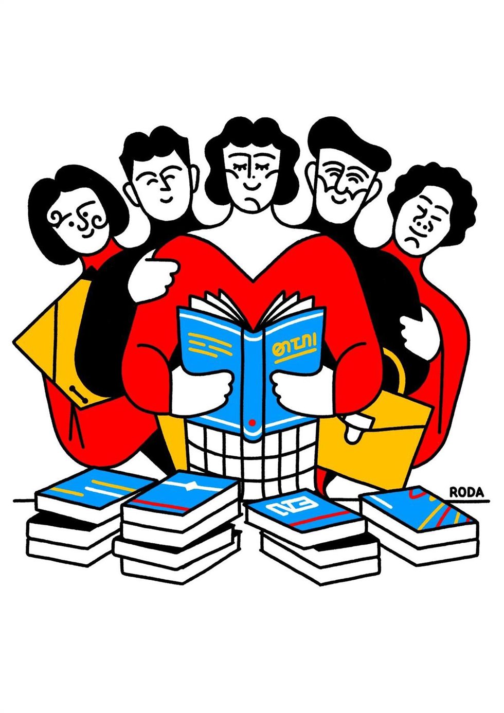 La imagen gráfica titulada 'Libres', del ilustrador José Antonio Roda, ganadora del Concurso de Ilustración LIBER 2025, convirtiéndose en el diseño que llevará el cartel de la próxima edición de la Feria Internacional del Libro